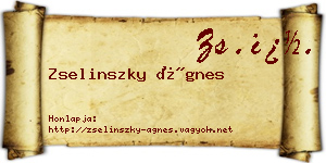 Zselinszky Ágnes névjegykártya