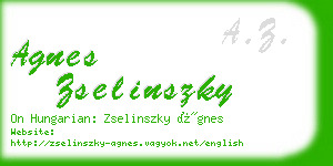 agnes zselinszky business card